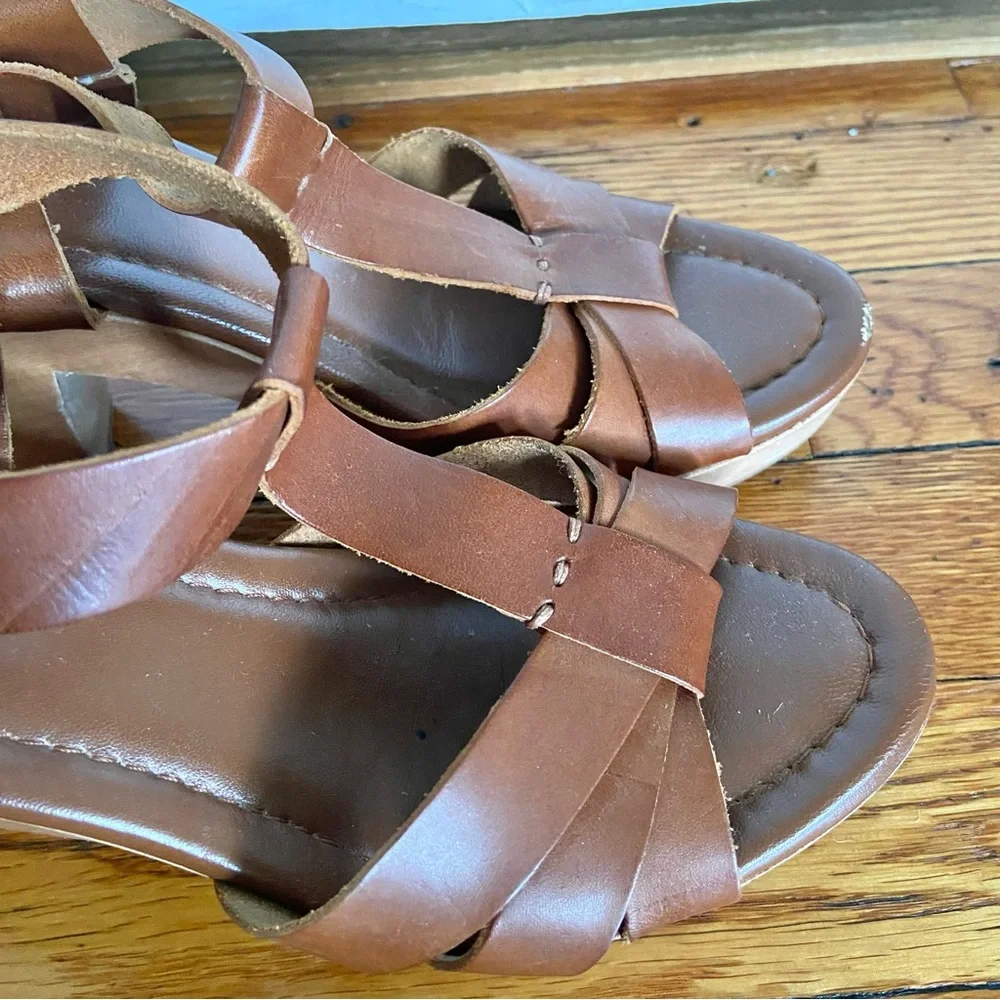 Madewell Brown Leather Heeled Sandals - Picture 2 of 10